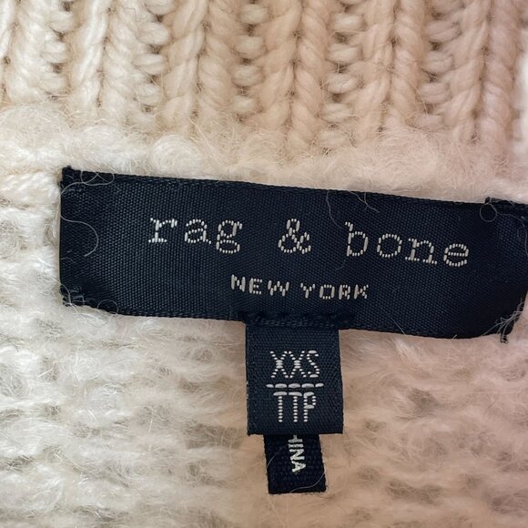 Rag & Bone Womens XXS Adele Ivory Wool Blend Turtleneck Sleeveless Sweater - Picture 5 of 11
